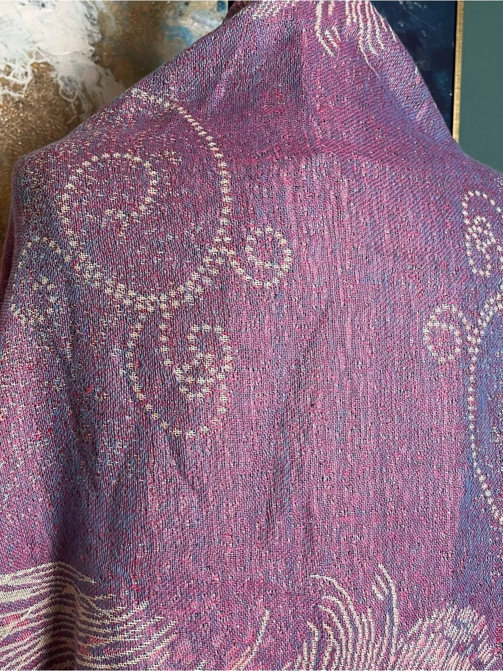 Expressions Multicolor Purple and Pink Woven Scarf